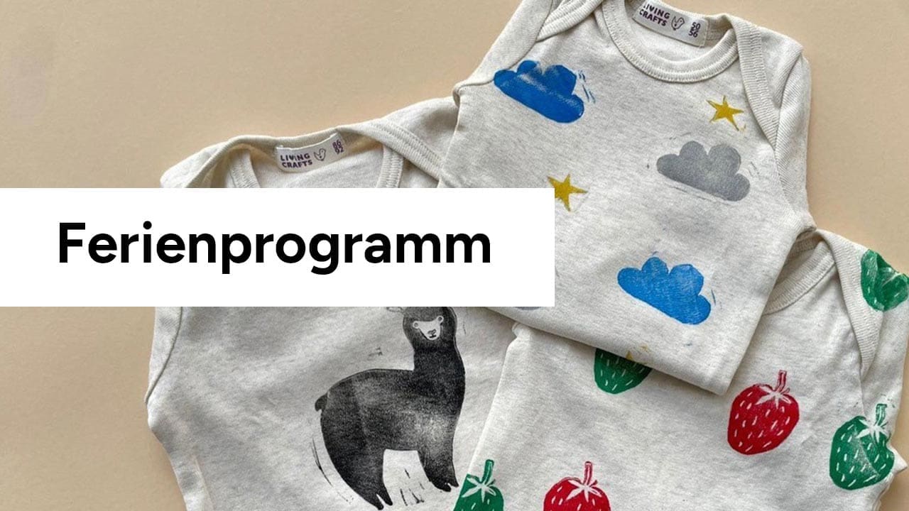 Linoldruck auf Textil web Sommerferien